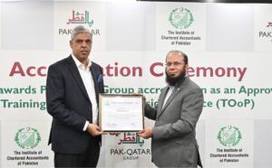 Read more about the article ICAP Awards Pak-Qatar Group Accreditation as an Approved Training Organization outside Practice (TOoP)
