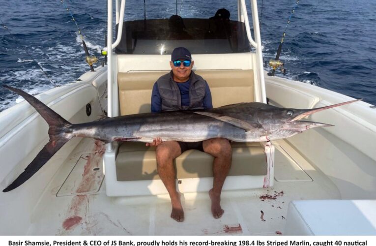 Basir Shamsie Breaks National Record for Striped Marlin by Pakistan Game Fish Association