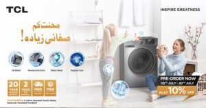 Read more about the article TCL launches its all-new washing machines – Mehnat Kam, Safayi Zyada. Pre-order now and get 10% off!
