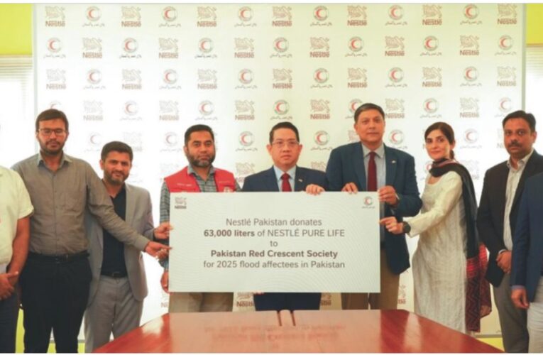 Nestlé Pakistan extends 63000 liters of water to Pakistan Red Crescent Society for flood relief efforts under employee donation drive
