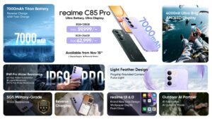 Read more about the article realmeC85 Pro Officially Launched in Pakistan at a Grand Launch Event, Featuring a Massive7000mAh Battery, Sunlight-Proof 4000nit Display, and IP69 Pro Toughness