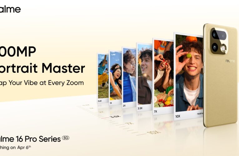 realme 16 Pro Series 5G, the 200MP Portrait Master, features a fullfocal periscope camera system and Snapdragon 7 Gen 4 is said to launch on April 6, 2026